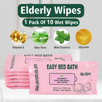 10 PCS Private Logo Hospital Elderly Patients Daily Body Care Elderly Wipes Adult